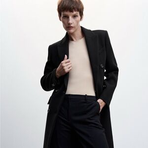 MANGO Suit Black Long coat XXS